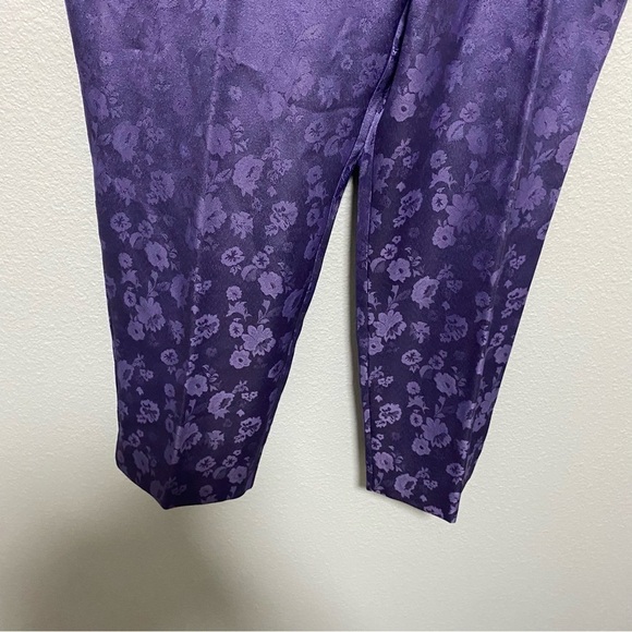Vintage Purple Floral Jacquard Tapered Pants - Picture 9 of 10